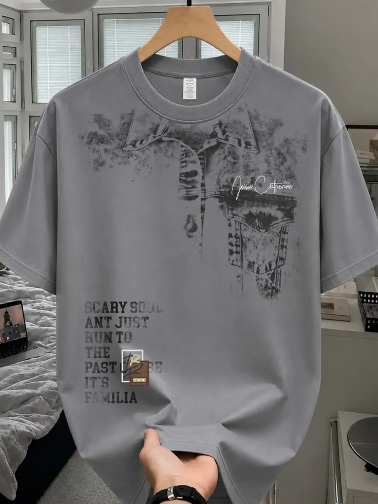 Grey Tshirt - Trompe-L'œil Slate Grey Tee
