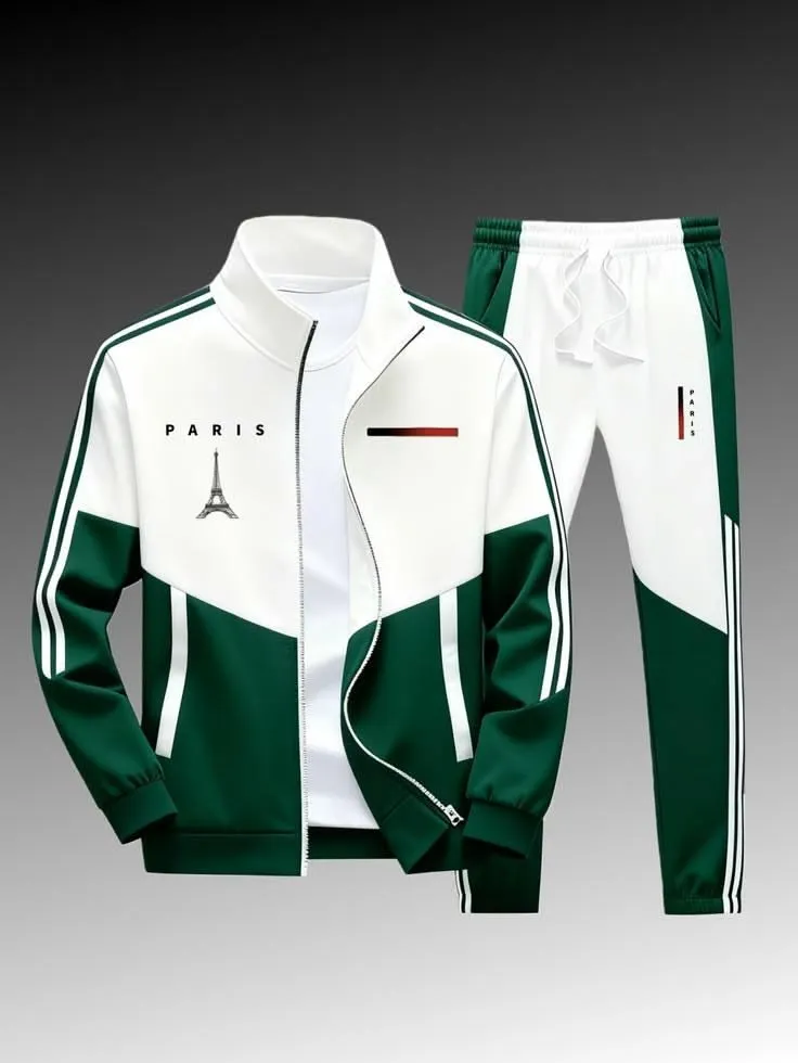 GreenWhite Men - Customizable Luxury Tracksuit Set