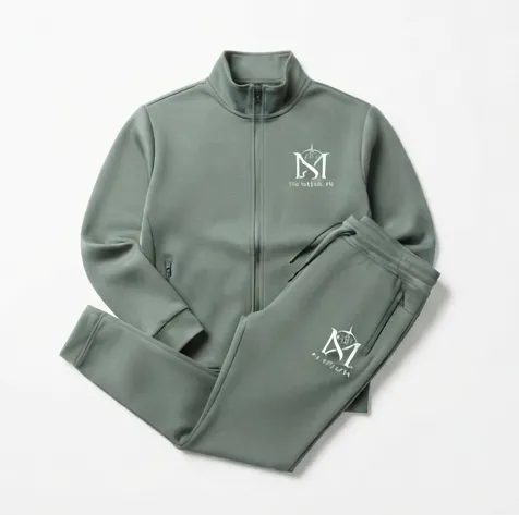 Sage Green Signature Zip-Up Tracksuit Set
