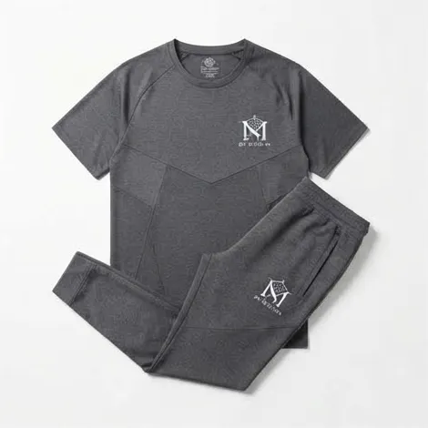 Charcoal Grey Signature T-Shirt + Trouser Set