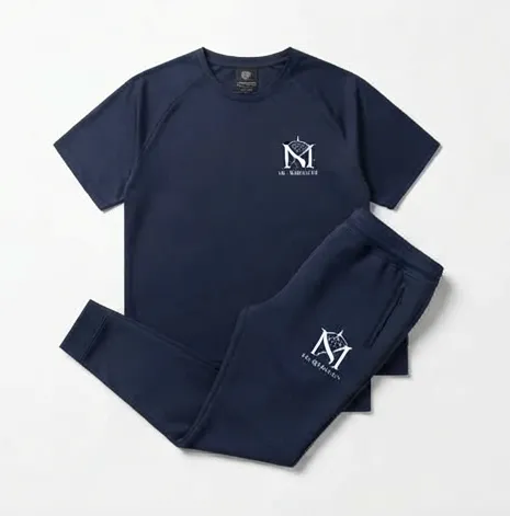 Navy Blue Signature T-Shirt + Trouser Set