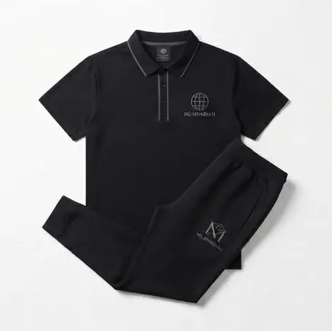 Classic Black Athlete Polo + Trouser Set
