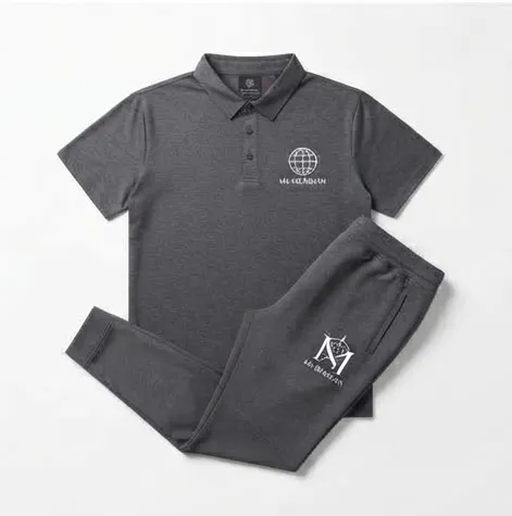 Charcoal Grey Athlete Polo + Trouser Set