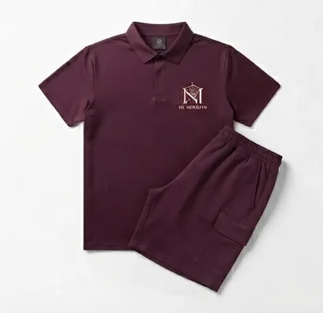 Maroon Elite Polo + Shorts Set