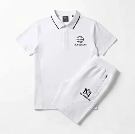 Pristine White Elite Polo + Shorts Set