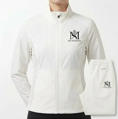 Pristine White Women's Velocity Track Jacket + Trouser Set