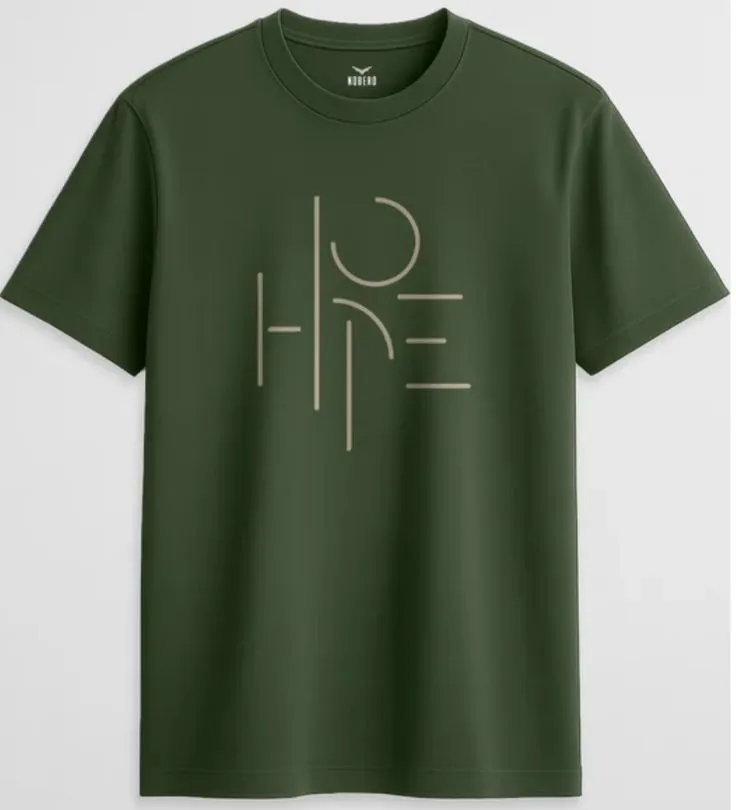 Green Tshirt - Minimalist Olive Graphic Tee