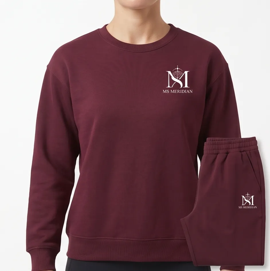 Maroon Women's Comfort Sweatshirt + Trouser Set