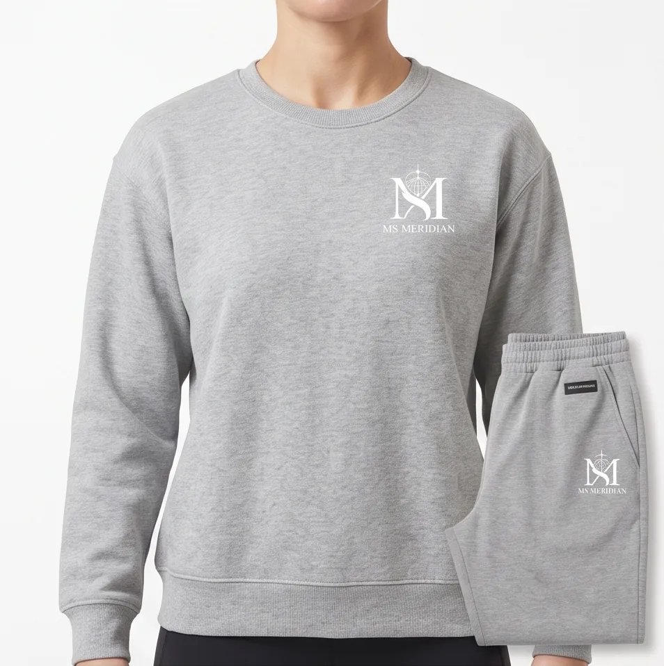 Heather Grey Women's Comfort Sweatshirt + Trouser Set