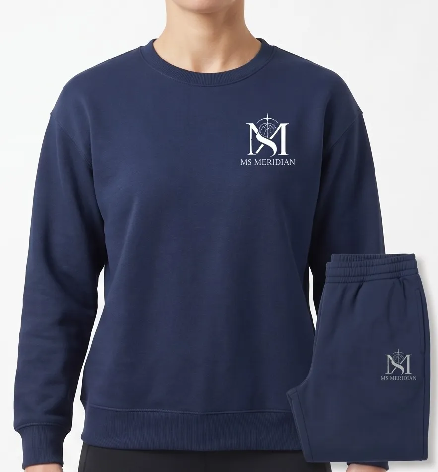 Navy Blue Women's Comfort Sweatshirt + Trouser Set