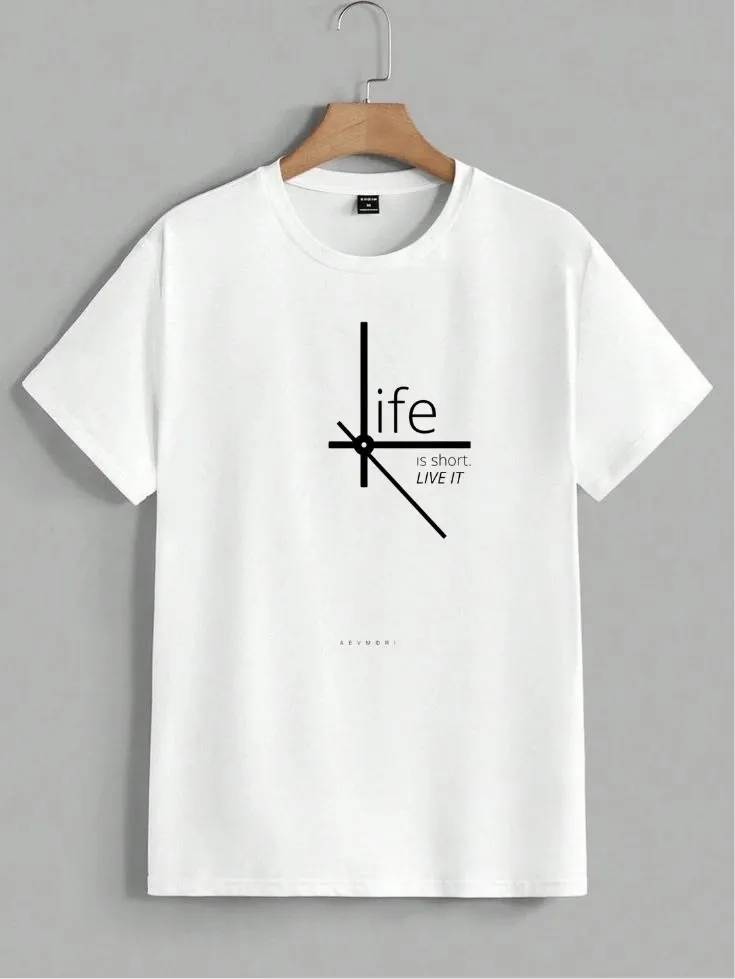 White Tshirt - Clock Graphic White Tee