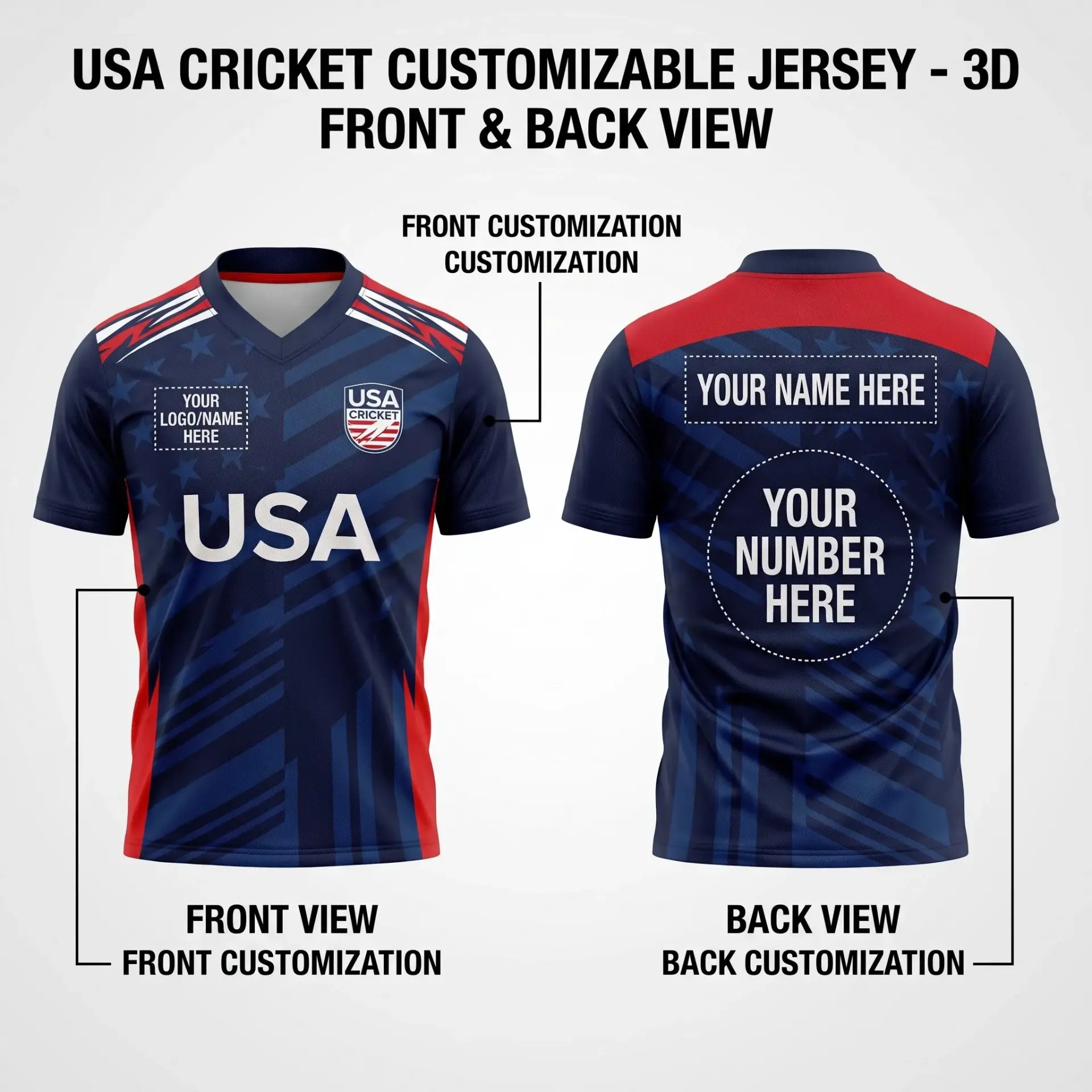 USA Customizable Cricket Jersey